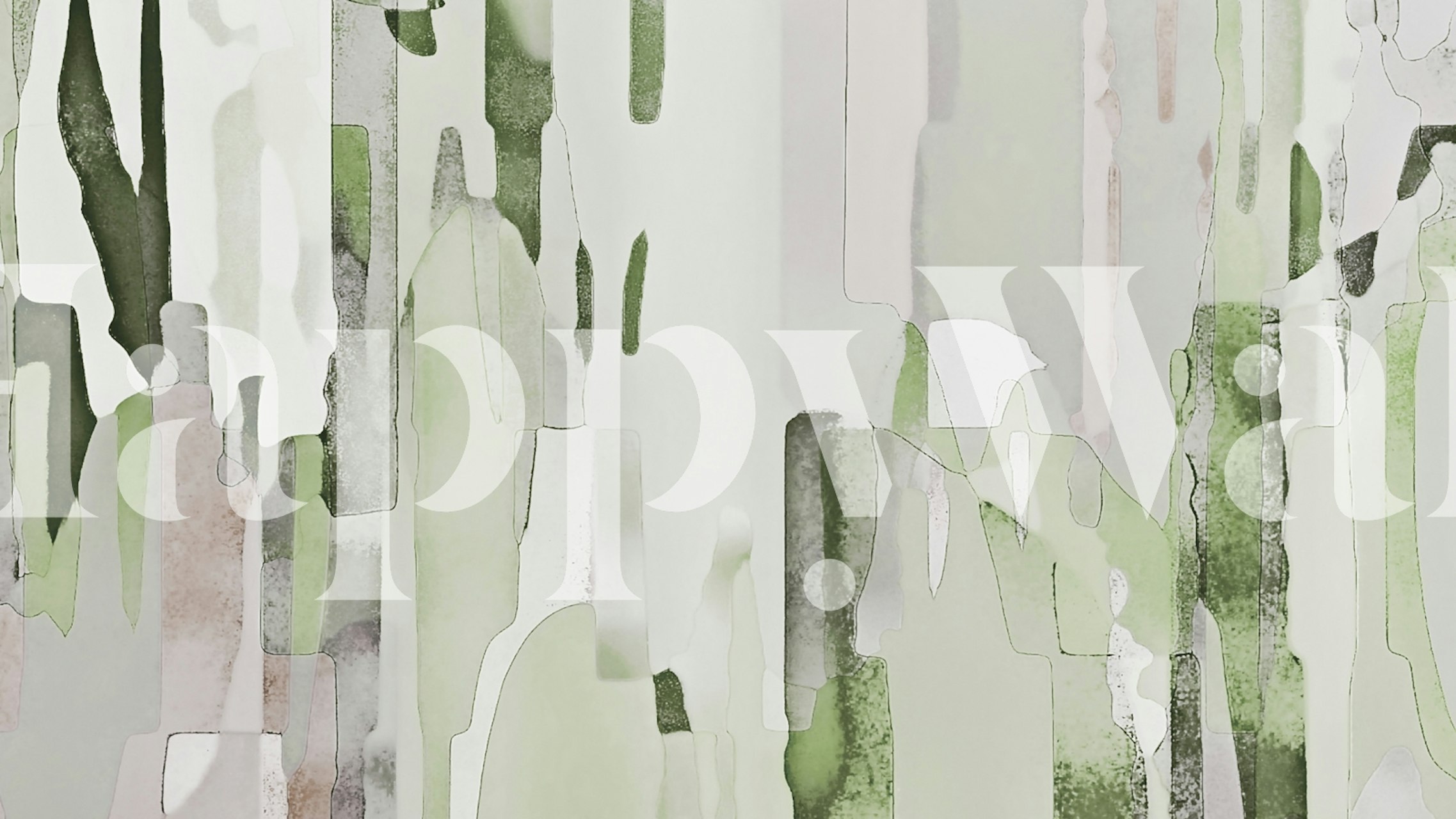 Tapeta Verdant Watercolor w pokoju