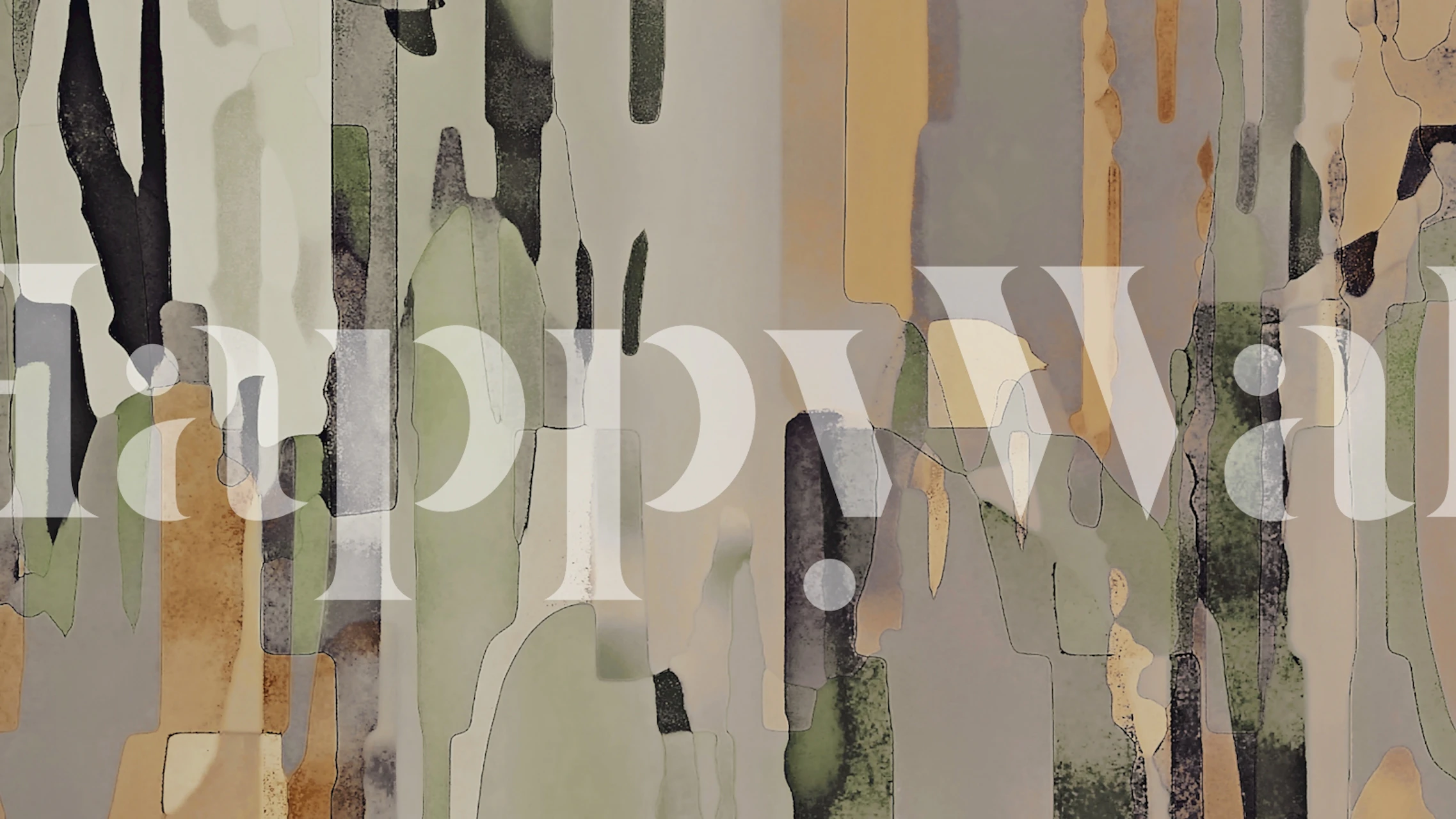 papier peint Abstract Forest Hues dans une pièce