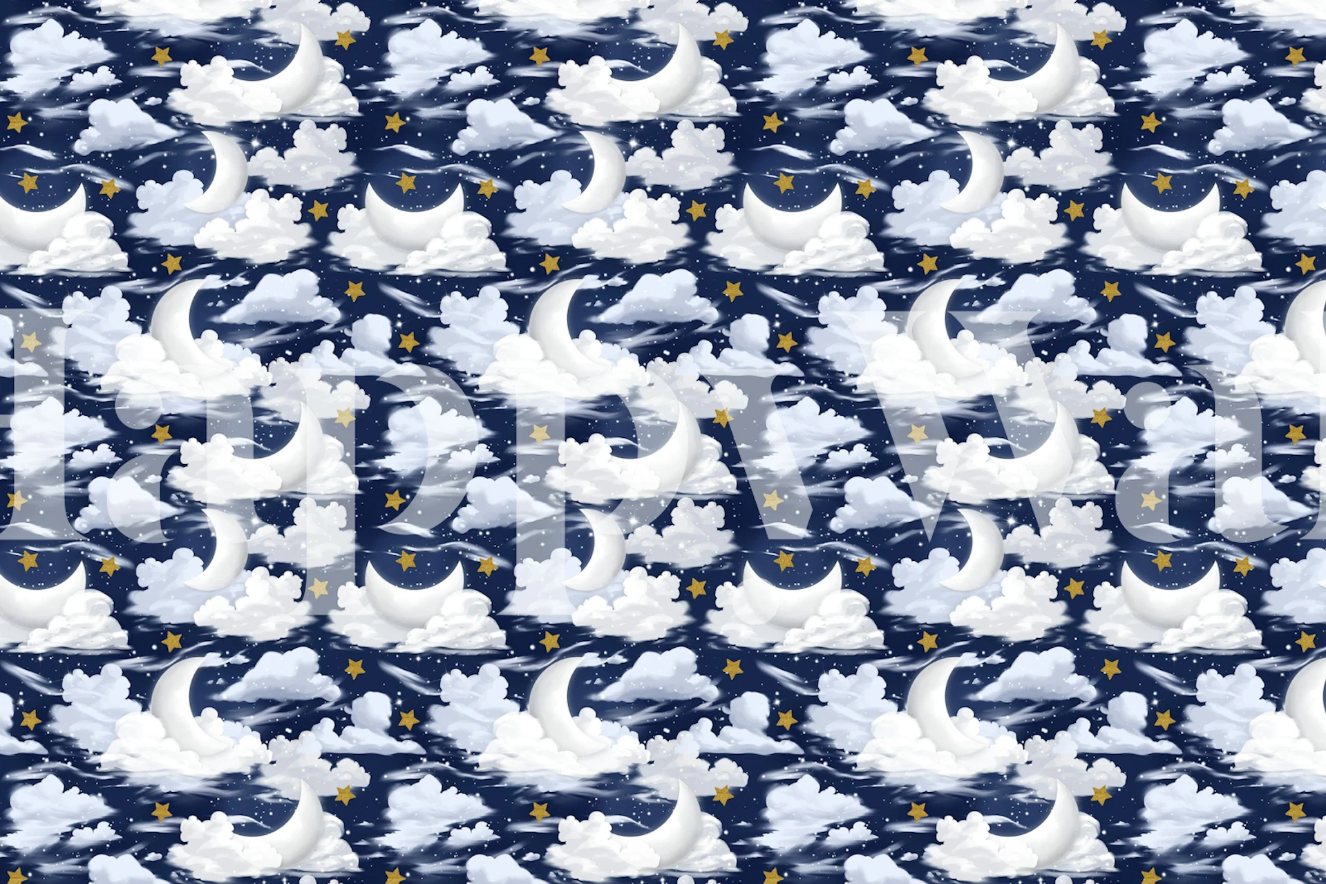 Moon and Stars wallpaper w przytulnym pokoju