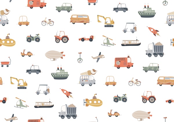 Vehicles and Transports in white