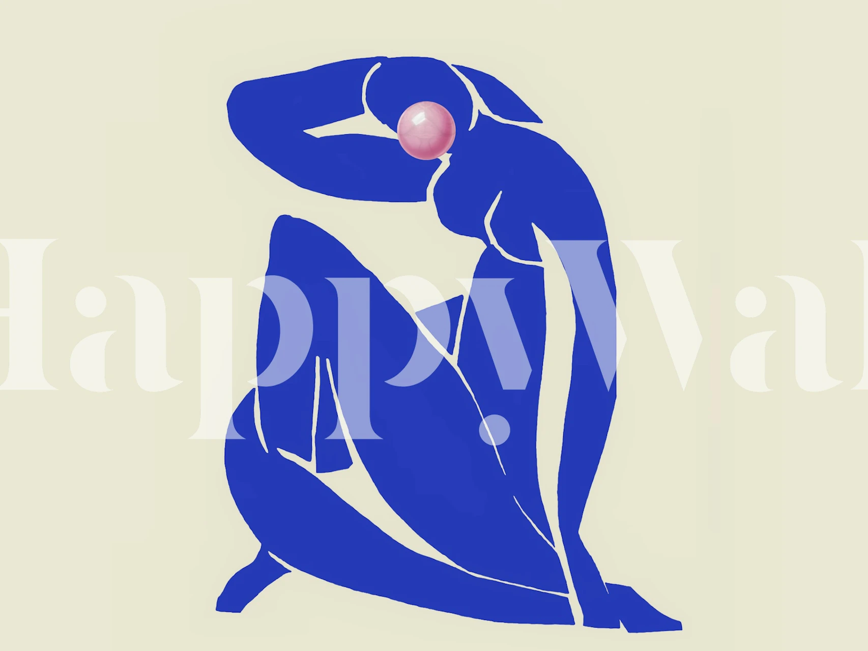 Sassy Bubble-Gum Nude Tapete in einem Raum