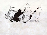 Bathing Japanese Cats papel de parede