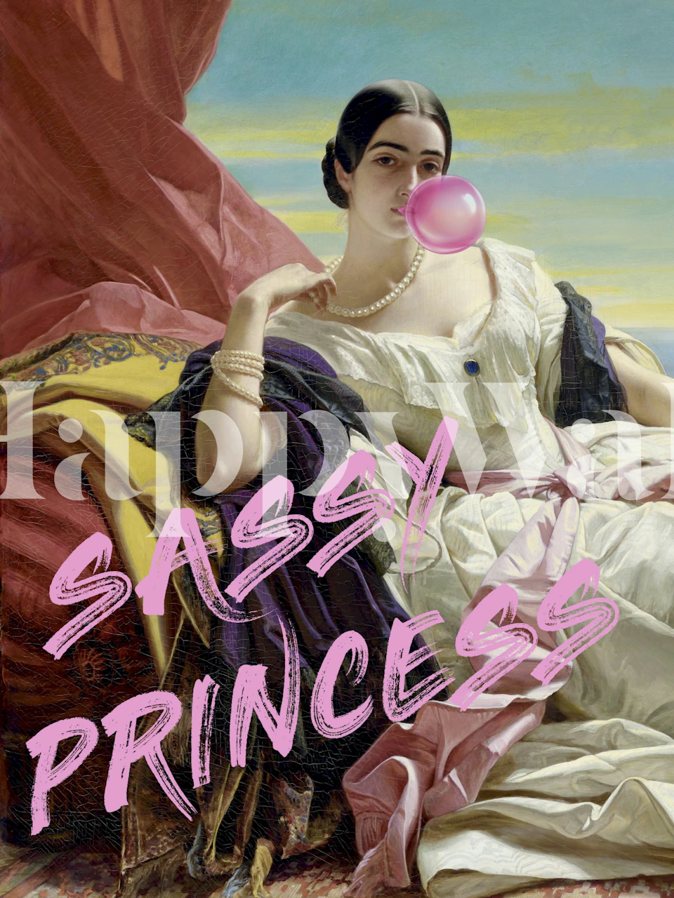 Sassy Bubble-Gum Princess wallpaper in a room