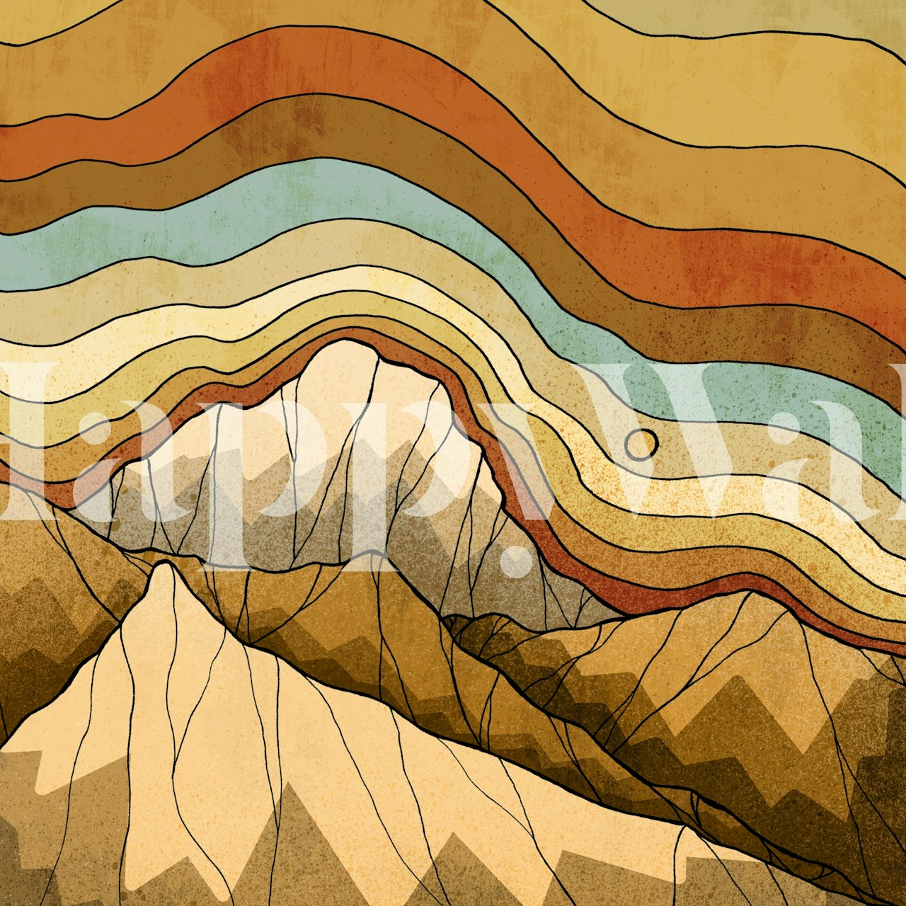 Copper rocks and hills tapetti huoneessa