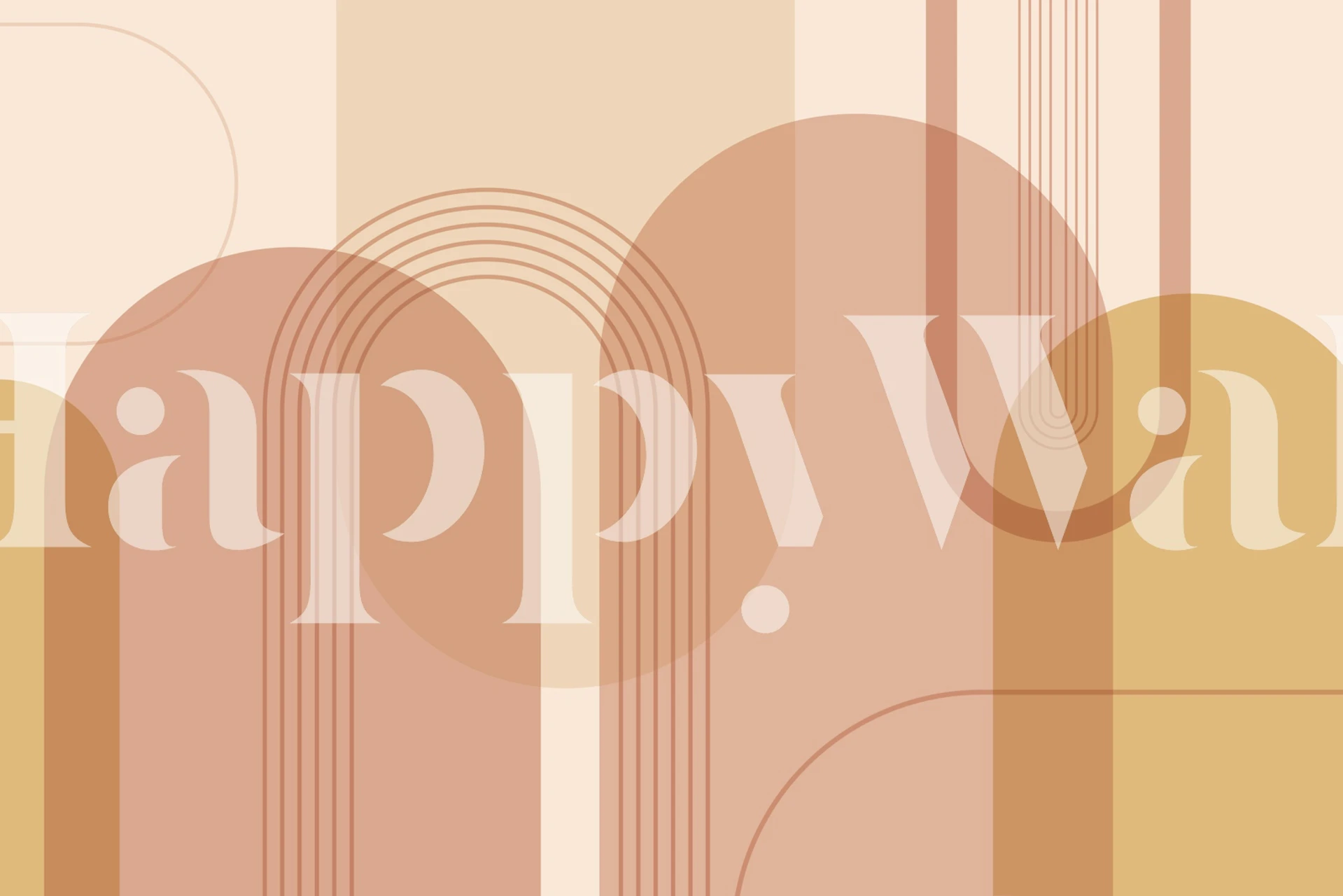 Geometric arcs in beige and terracotta tones wallpaper