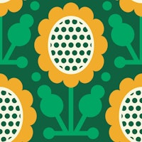 Green Yellow Sunflower Fantasy Charm tapete