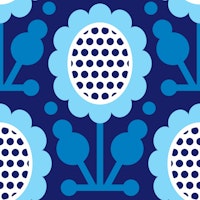 Blue Retro Sunflowers tapete
