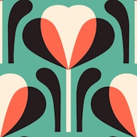 Modern Art Deco Blooms tapeta