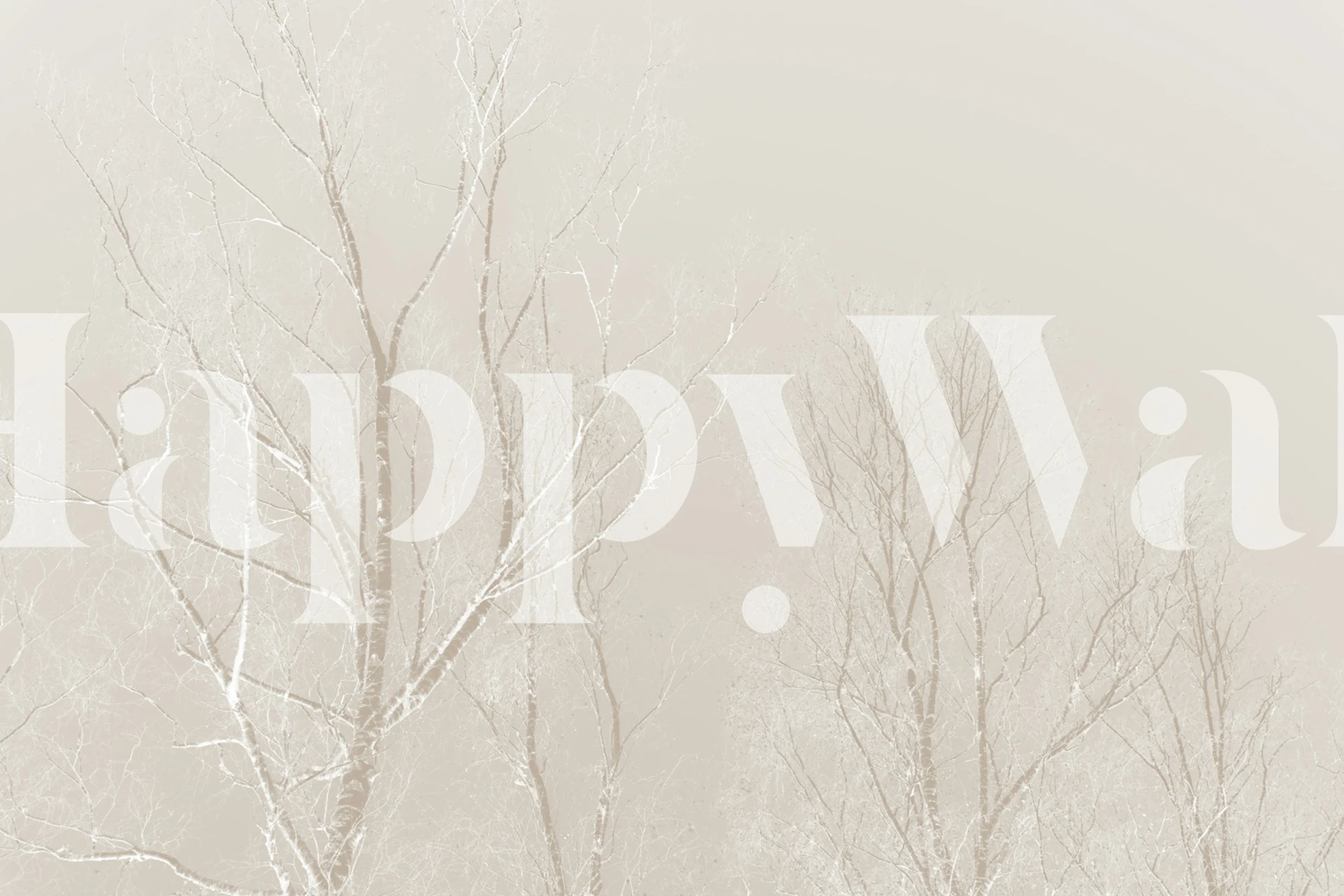 Beige birch tree silhouettes on a soft background wallpaper