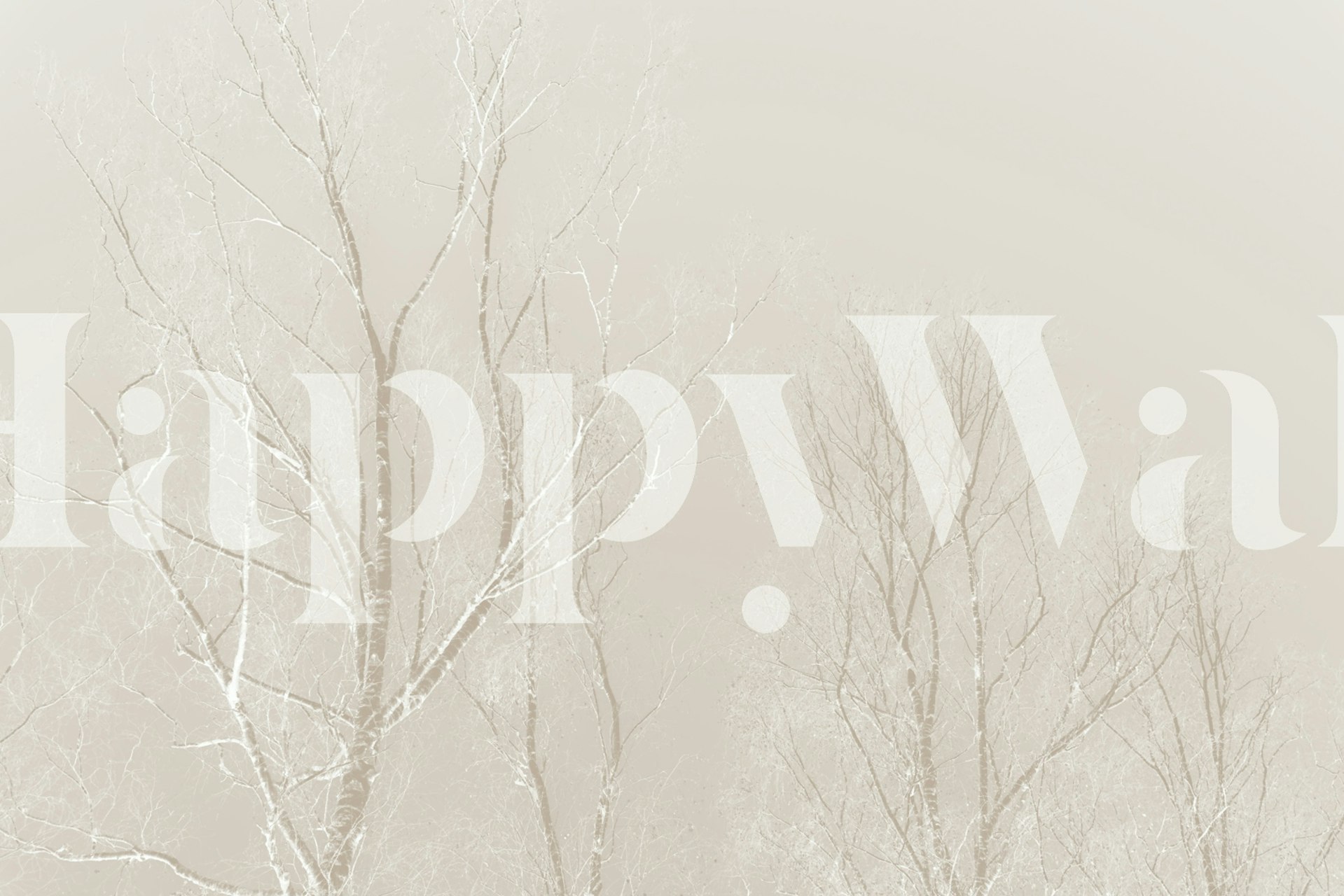 Beige birch tree silhouettes on a soft background wallpaper