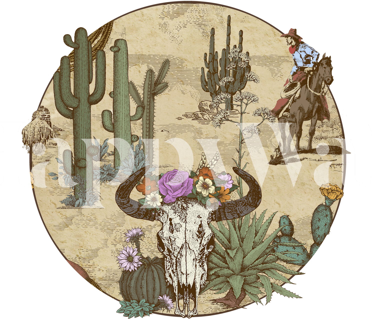 Papel pintado Wild West Adventure en una habitación