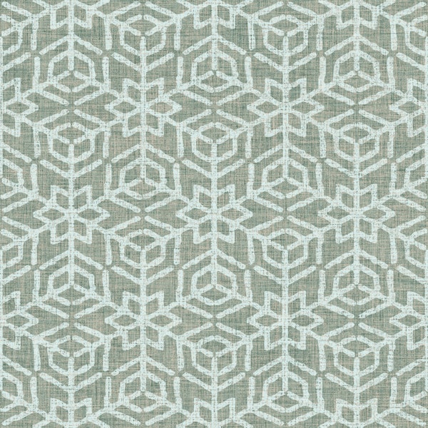 Geometric snow flakes sage green