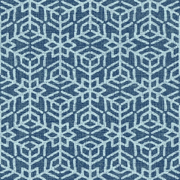 Shibori blue snowflake