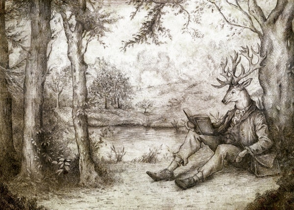 Reading under a tree