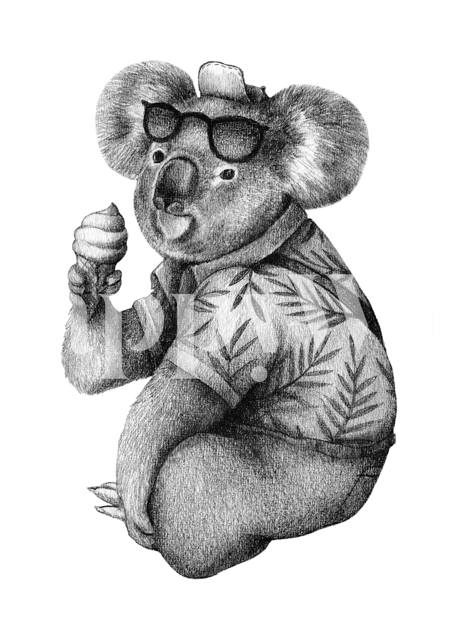 Ice Cream Time wallpaper featuring a playful koala.