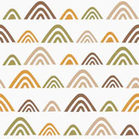 Over the hills abstract tribal shapes white wallpaper