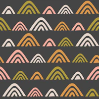 Over the hills abstract tribal shapes black wallpaper