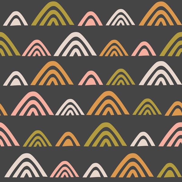 Over the hills abstract tribal shapes black