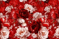 Red Floral Baroque Elegance carta da parati