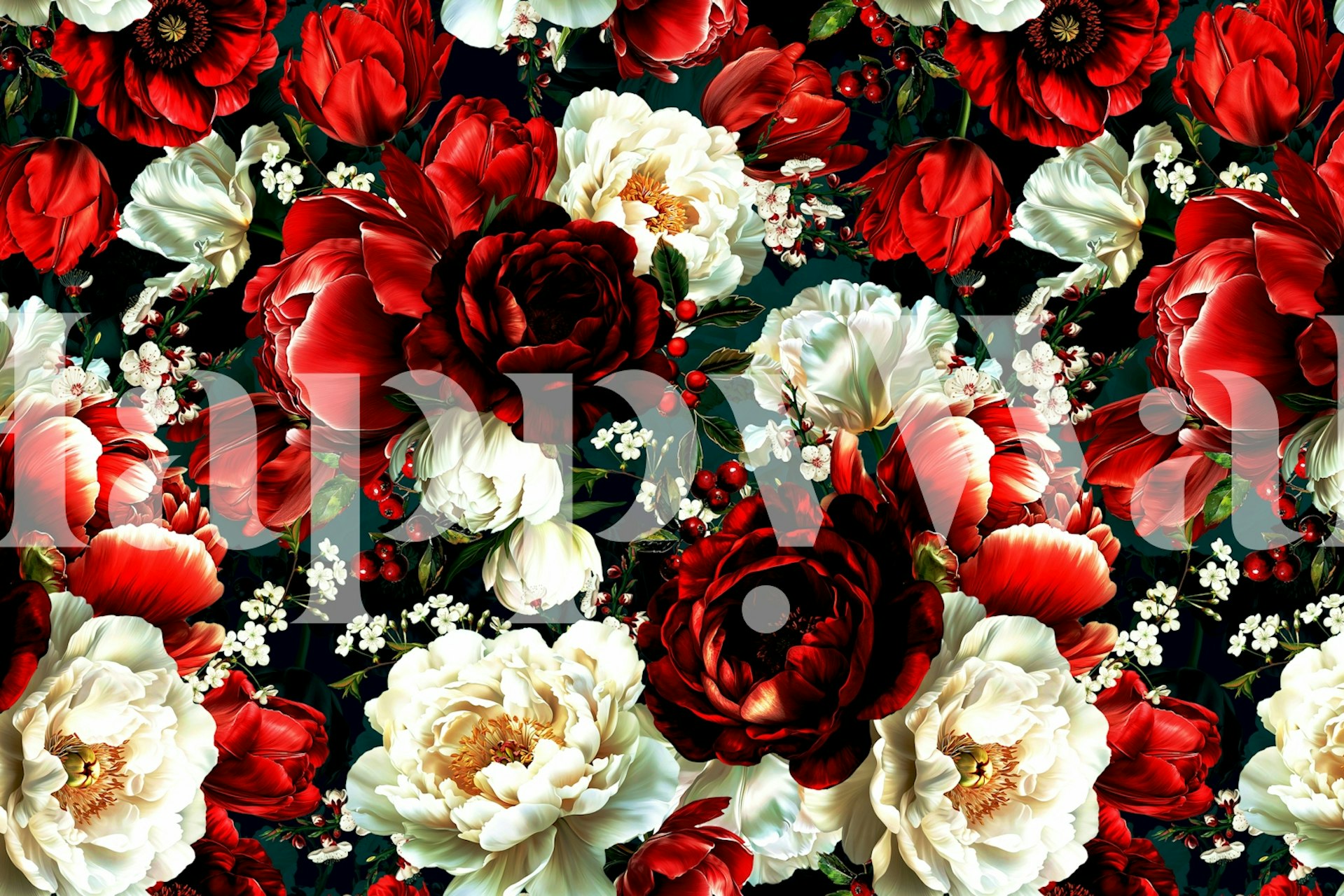 Květinová tapeta ve stylovém pokoji