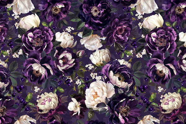 Lush Purple Baroque Garden Symphony