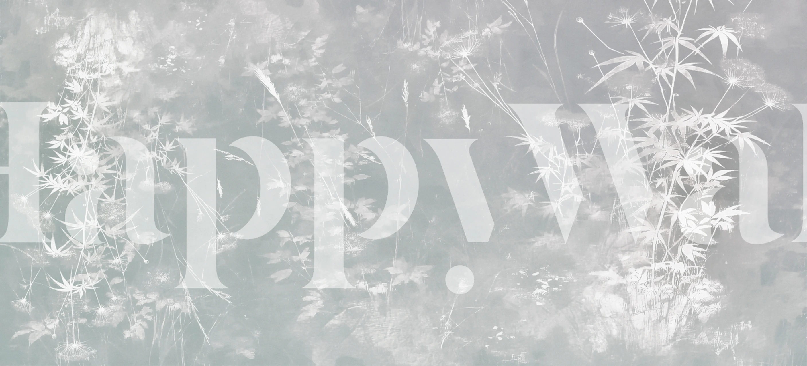 Gray floral pattern with soft misty effect wallpaper