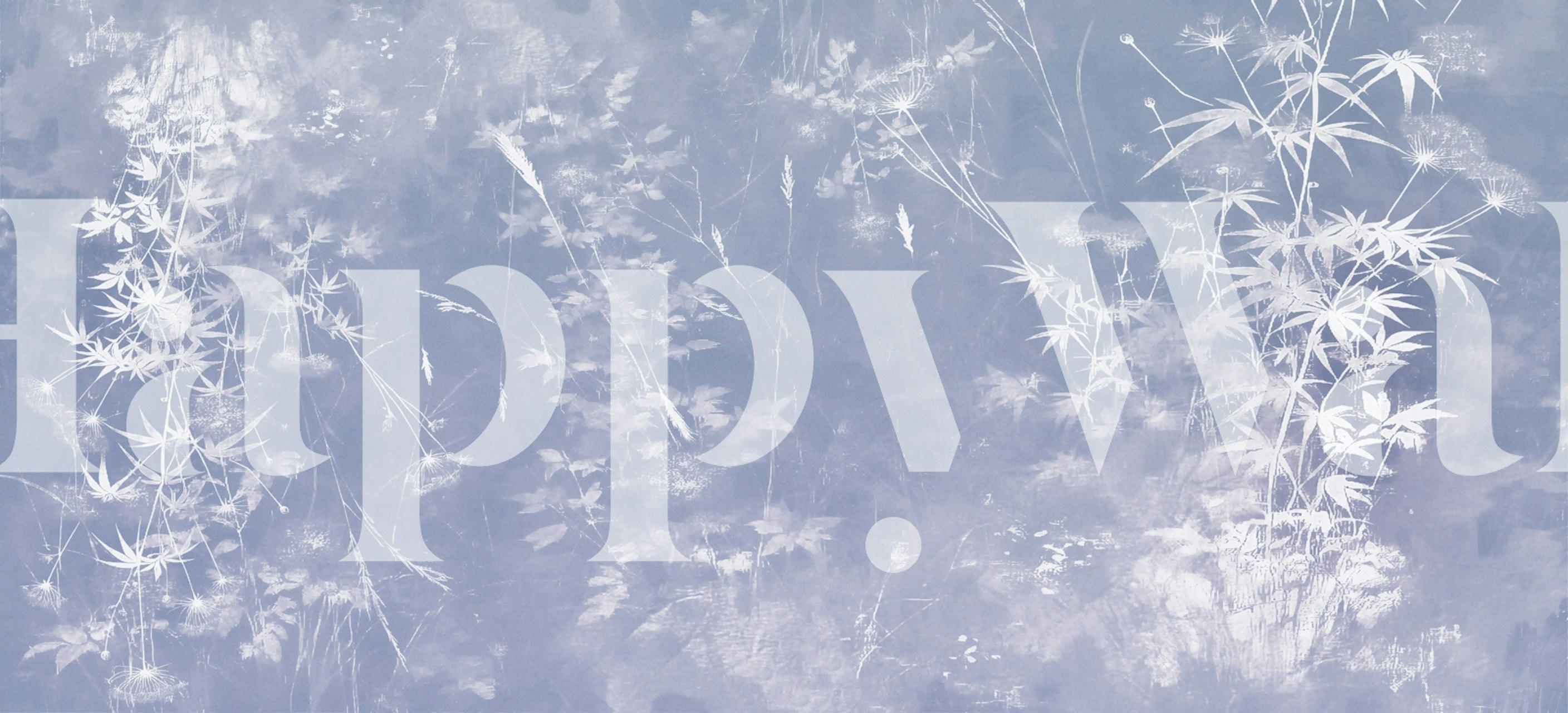 Delicate white floral designs on a soft blue background wallpaper