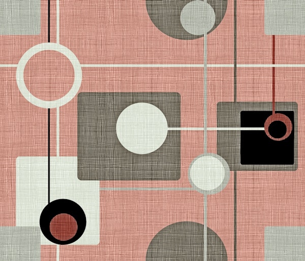 Mid-Century Style Motif pink-gray