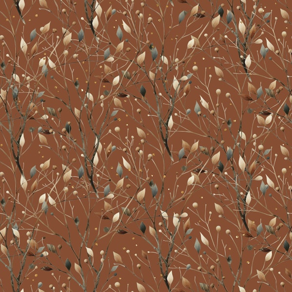 Metallic gold old mid century style branches