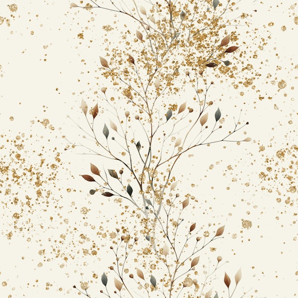 Metalic style branch mid century gold glitter