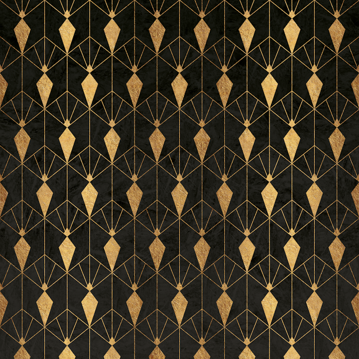 Luxury Art Deco Black and Gold Wallpaper
