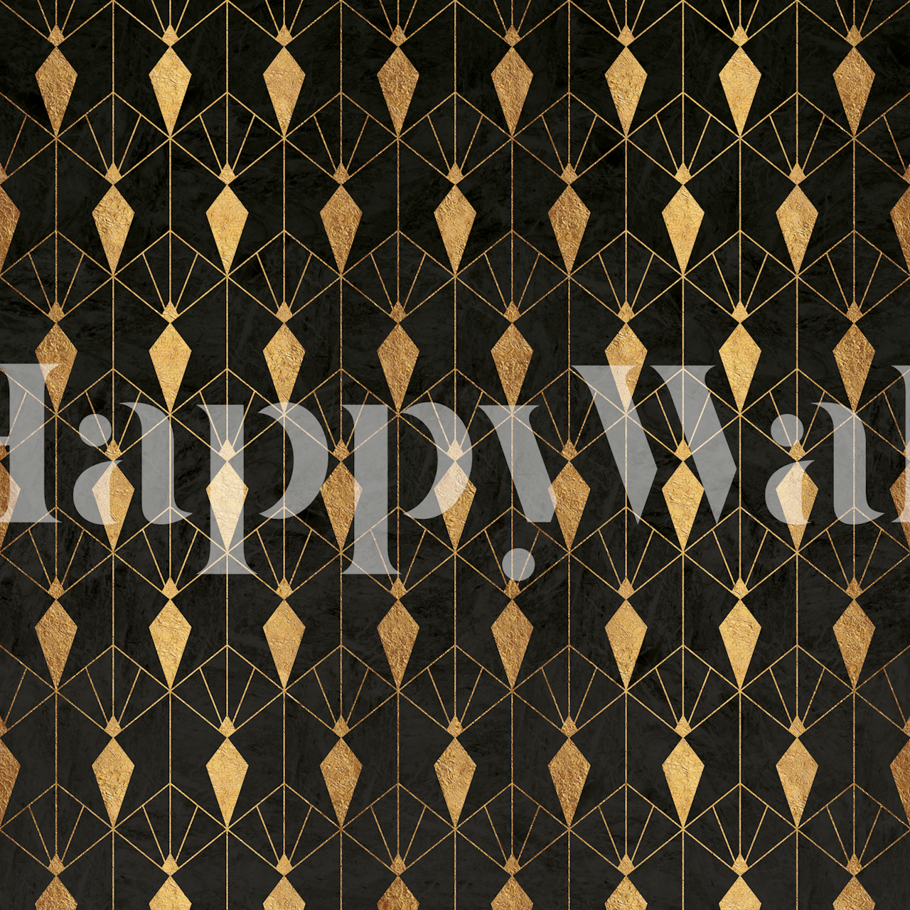 Luxury Art Deco Black and Gold design della carta da parati