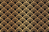 Art Deco Waves Gold and Black ταπετσαρία