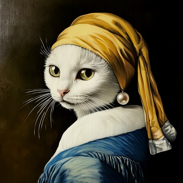 The Cat with the Pearl Earring -Vermeer