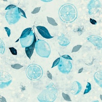 Frosty Citron Canvas - Blue lemons fruits tapete