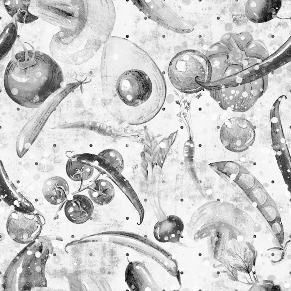 Fresh vegetables black and white