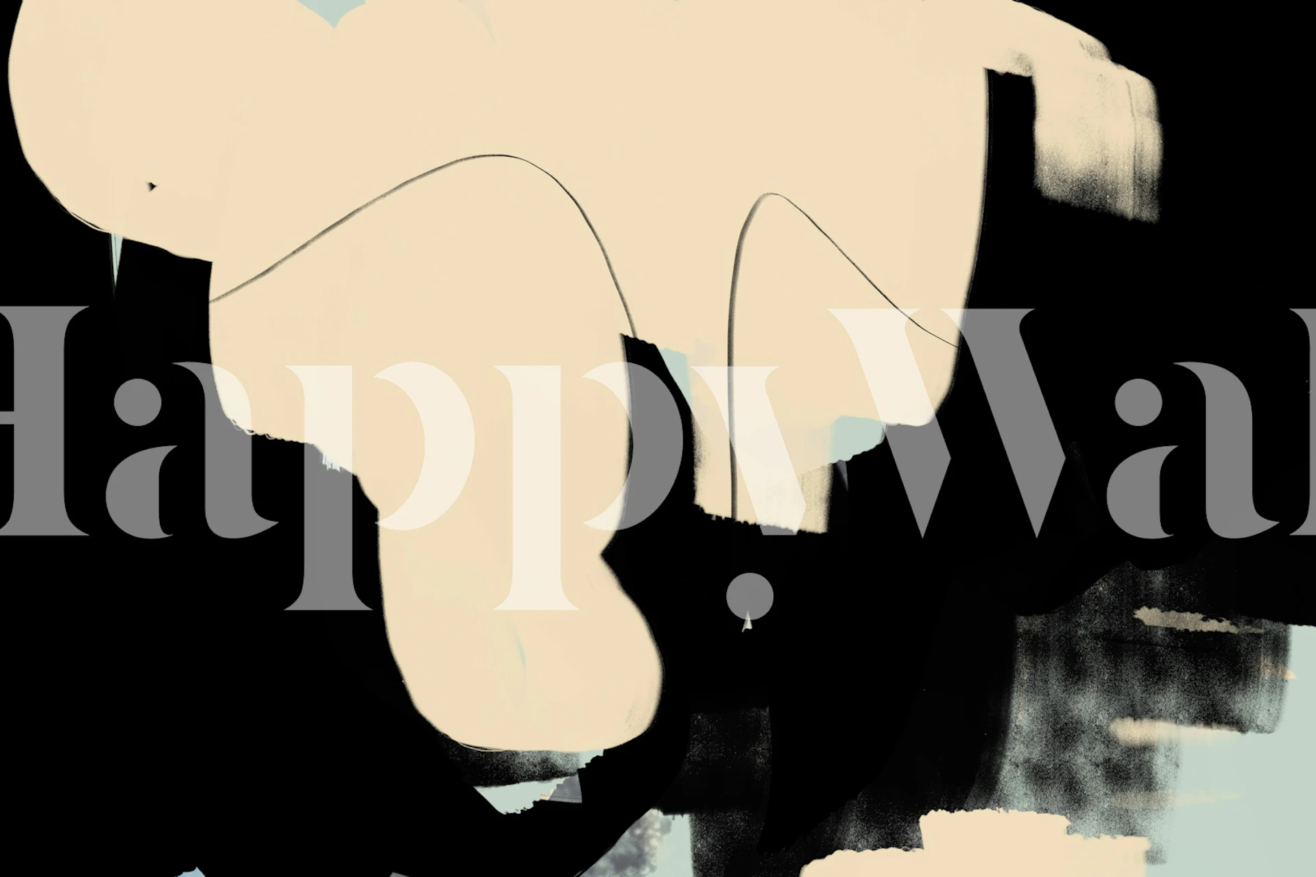 Minimalist Beige Abstract tapet i ett rum