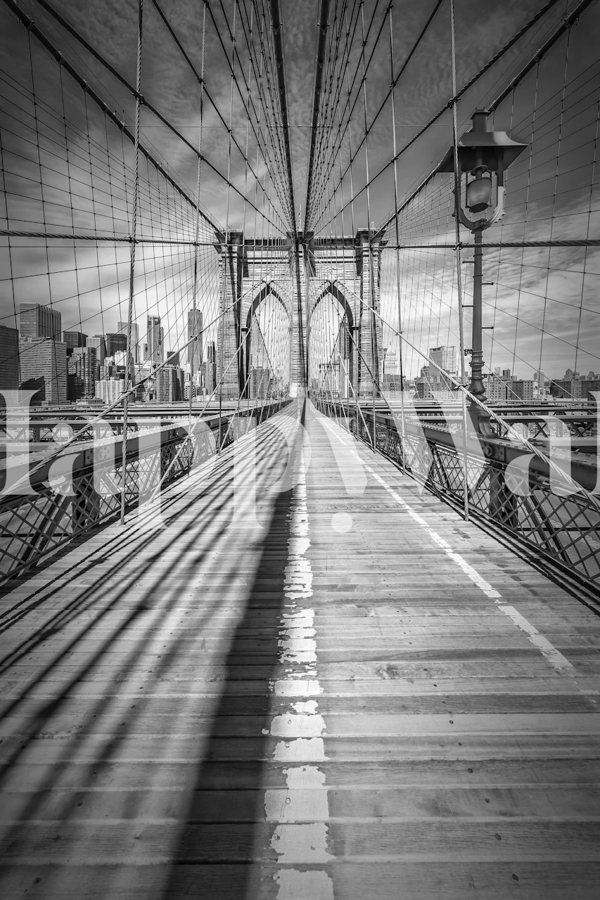 Brooklyn Bridge wallpaper in a stylish room