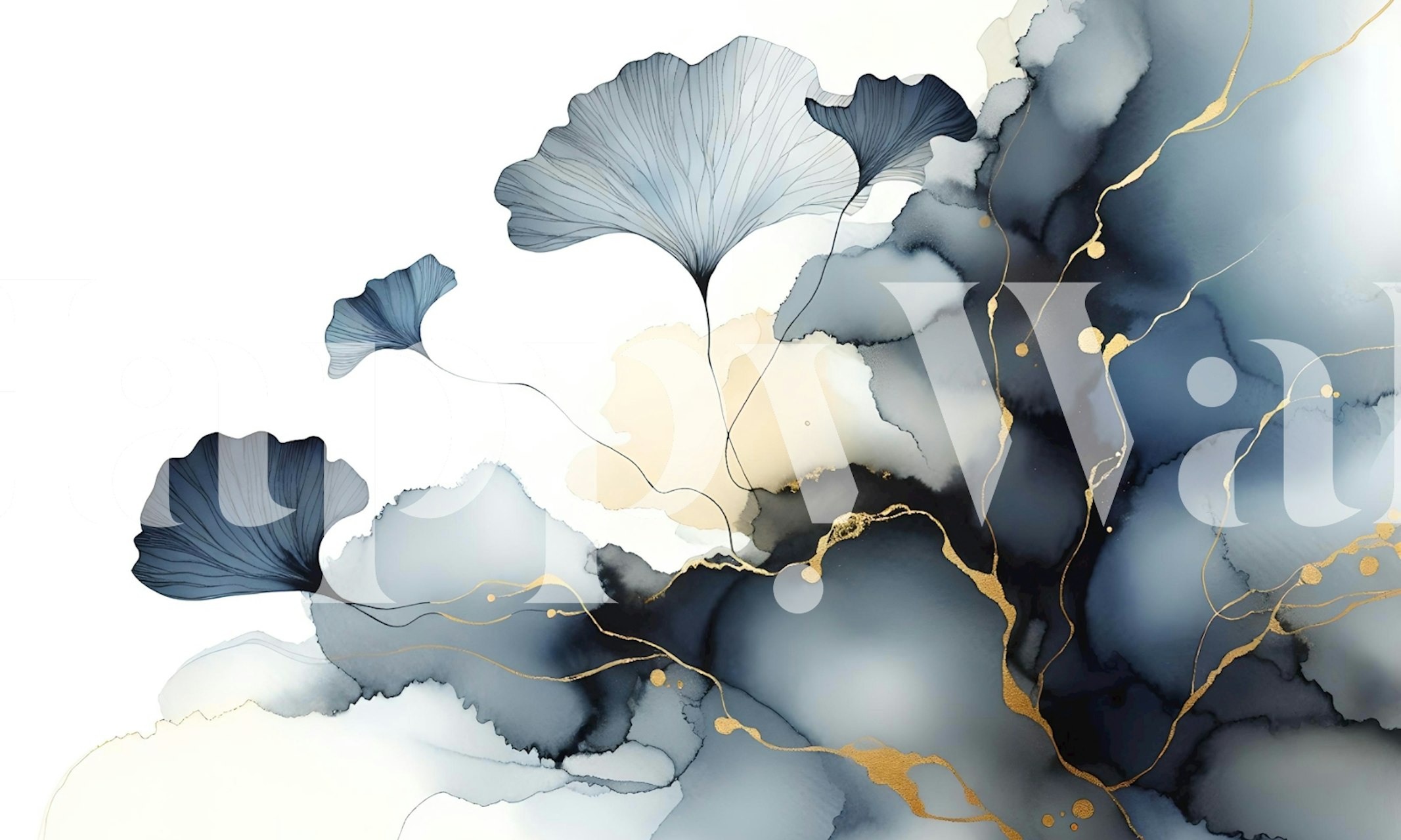 Elegant Ginkgo Veil tapet i et rum