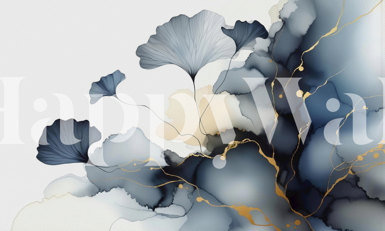 Elegant Ginkgo Veil wallpaper in a room
