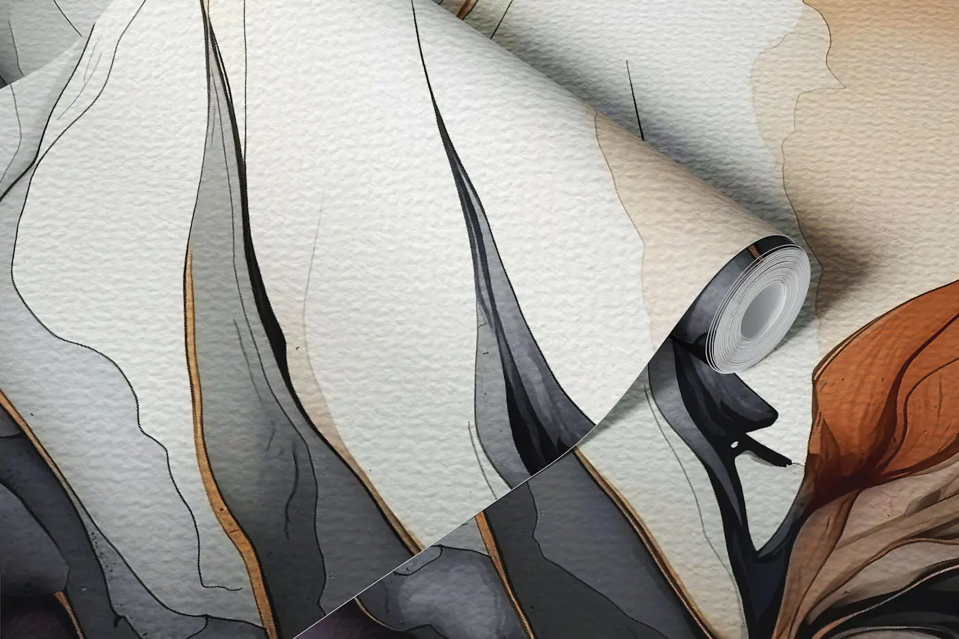 Inky Bird of Paradise wallpaper roll