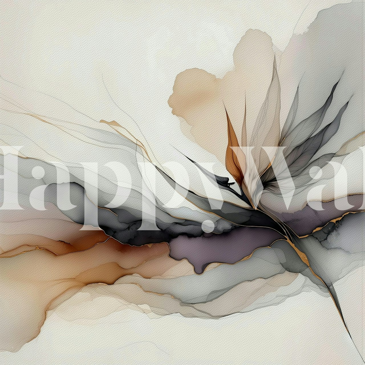 Inky Bird of Paradise Tapete in einem Raum