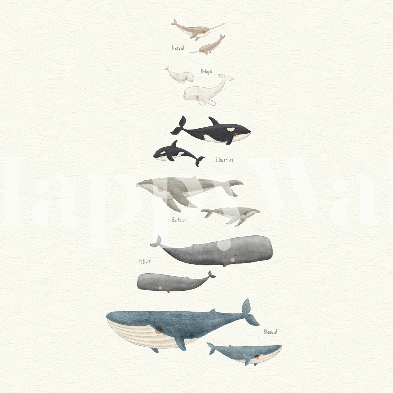 Majestic sea mammals wallpaper i et rum