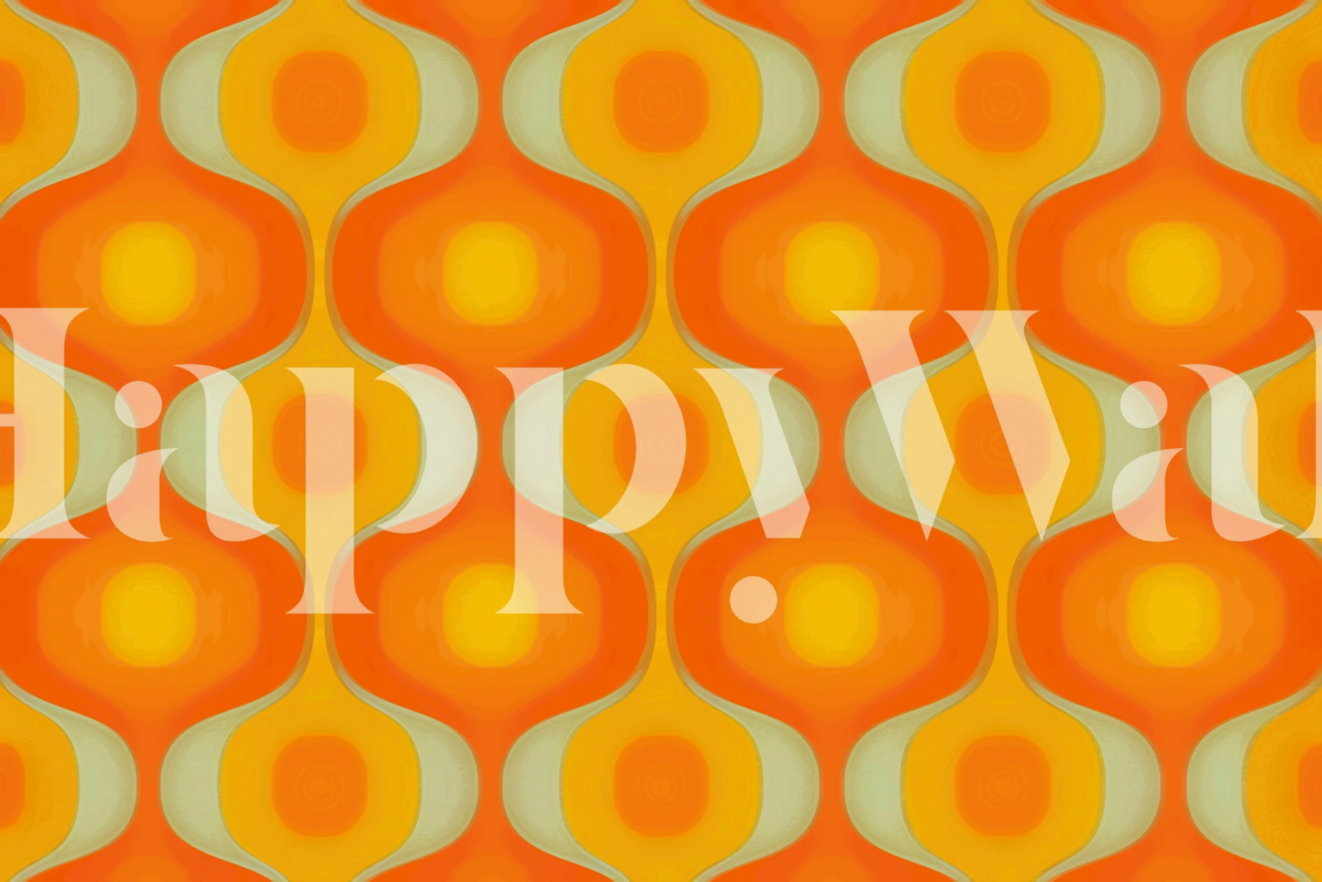 Tapeta Sunny Retro Abstract Geo Waves v místnosti