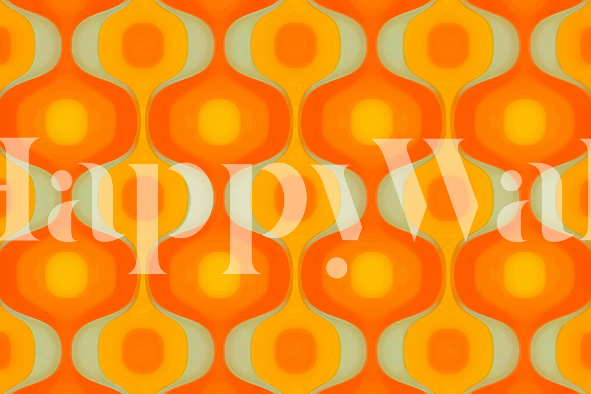 Tapeta Sunny Retro Abstract Geo Waves v místnosti