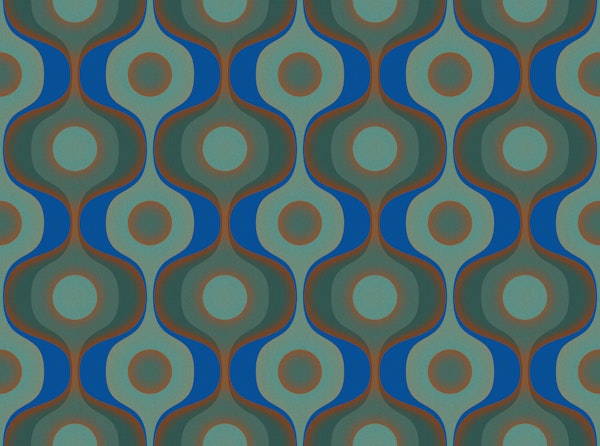 Textured Moody Green 70s Geo