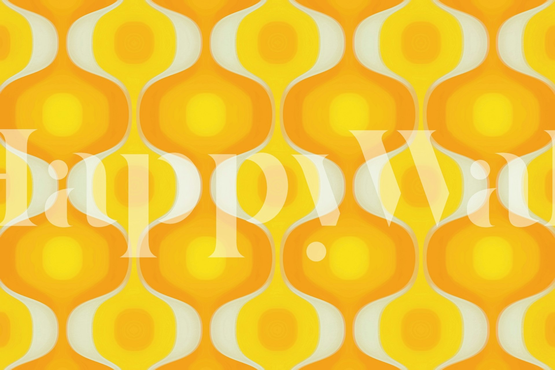 Papel pintado Sunny 70s Retro Vibes Geo en una habitación