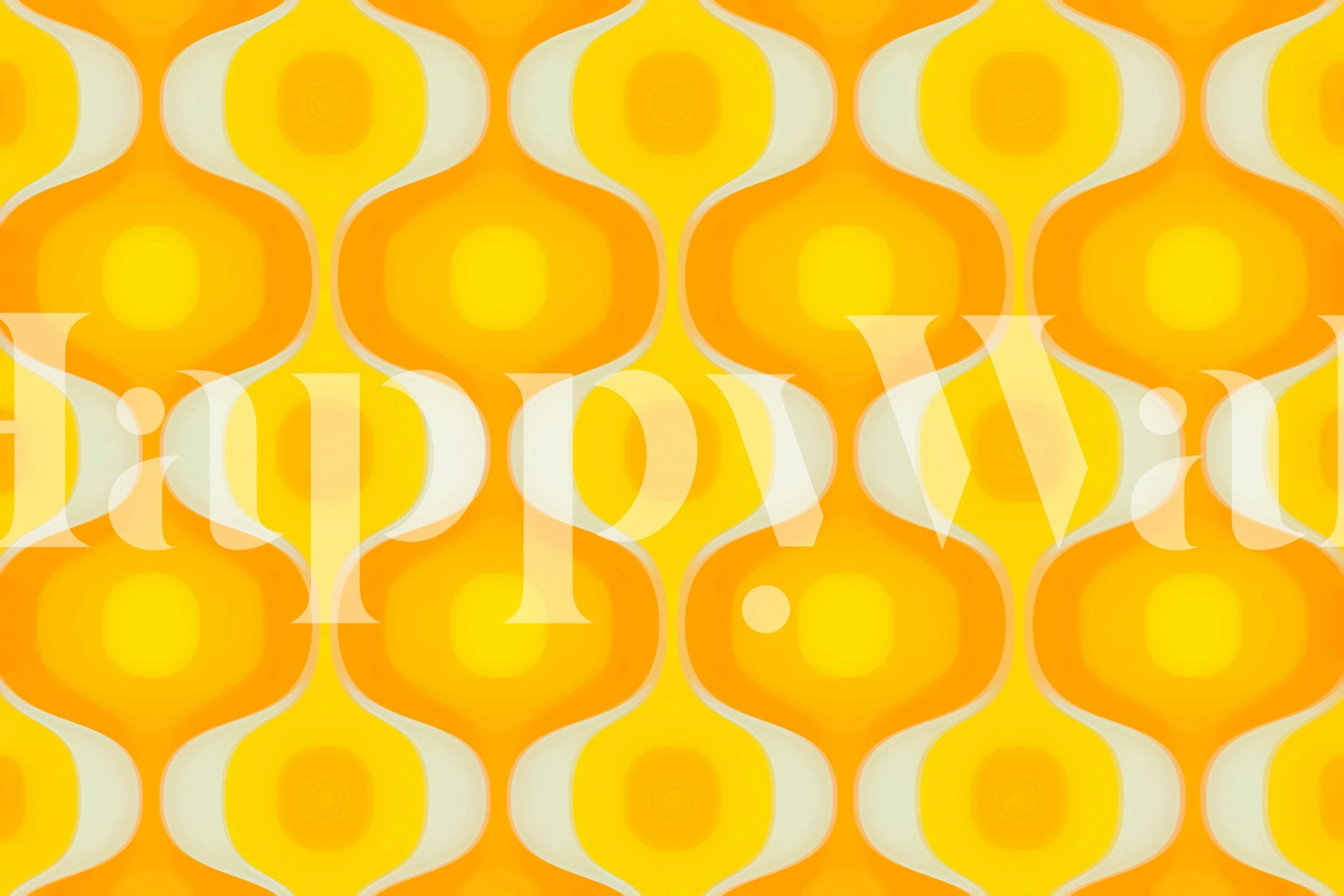 Sunny 70s Retro Vibes Geo tapet i et værelse