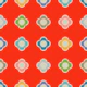 Button Daisies Retro Scandi Floral Multi Red