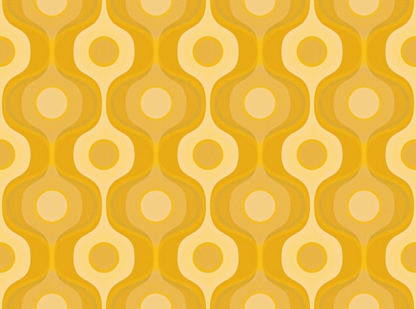 Textured Yellow 70s Groovy Geometry